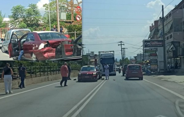 ΧΑΛΚΙΔΑ: Τροχαίο ατύχημα στο δρόμο από το ΚΤΕΛ στις Καμάρες - Συγκρούστηκε ΙΧ όχημα με ταξί (φωτό)
