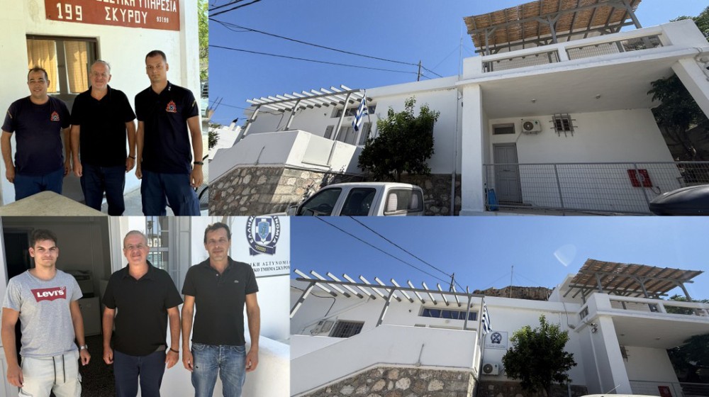 ΣΚΥΡΟΣ: Στο Αστυνομικό Τμήμα και τον Πυροσβεστικό Σταθμό ο Θανάσης Ζεμπίλης