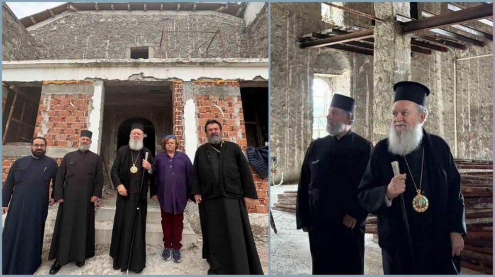 ΒΟΡΕΙΑ ΕΥΒΟΙΑ: Ο Μητροπολίτης Χαλκίδος στον υπό αναστήλωση ναό της Κοκκινομηλιάς