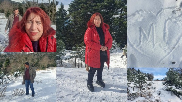 Ρομαντική εξόρμηση στα χιόνια για την διευθύντρια του 1ου Λυκείου Χαλκίδας Μαρία Ματθαίου