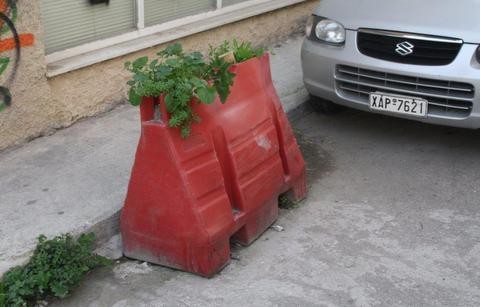 Το οδόφραγμα έγινε γλάστρα