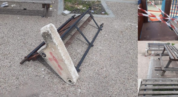 ΒΑΣΙΛΙΚΟ ΧΑΛΚΙΔΑΣ: Νέος βανδαλισμός σε παιδική χαρά στην πλατεία Τεγοπούλου