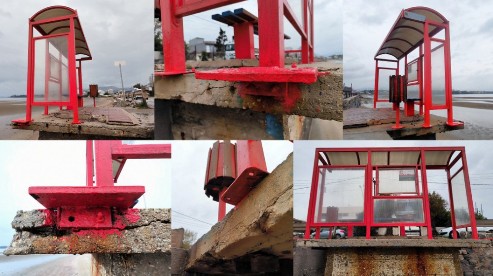 ΛΙΑΝΗ ΑΜΜΟΣ: Η μπογιά δεν σώζει την κατάσταση στην επικίνδυνη στάση του λεωφορείου - Επιμένουν οι καταγγελίες