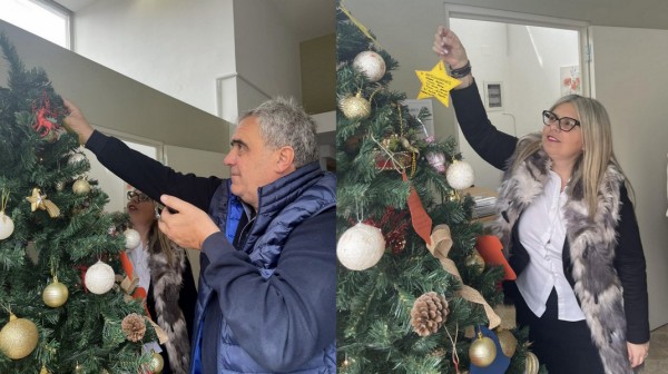 ΔΗΜΟΣ ΔΙΡΦΥΩΝ-ΜΕΣΣΑΠΙΩΝ: Στόλισαν Χριστουγεννιάτικο δένδρο στο χώρο των Κοινωνικών Υπηρεσιών