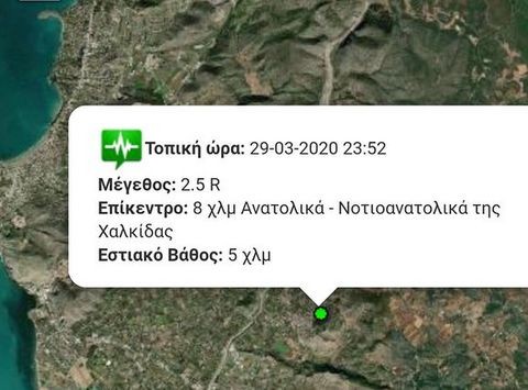 Σεισμός κούνησε την ευρύτερη περιοχή της Χαλκίδας