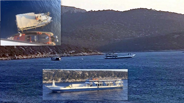 ΝΕΑ ΣΤΥΡΑ: Κόλλησε σε ξέρα και πήρε κλίση φέρυ-μπoτ με 105 επιβάτες