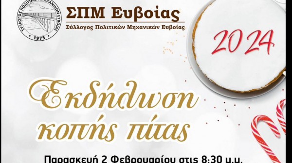 ΧΑΛΚΙΔΑ: Με ποτάκι και ζωντανή μουσική κόβουν πίτα οι πολιτικοί μηχανικοί της Εύβοιας