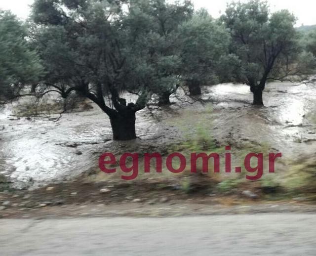 Εθνική οδός Χαλκίδας-Αιδηψού: Η βροχή γέμισε χώματα το δρόμο στον Άγιο