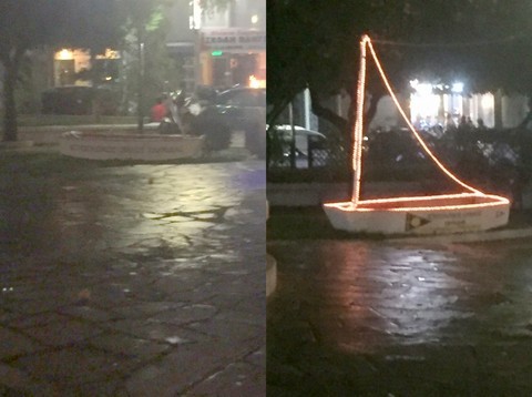 Φωτισμένο το ένα καραβάκι, σκοτεινό το άλλο