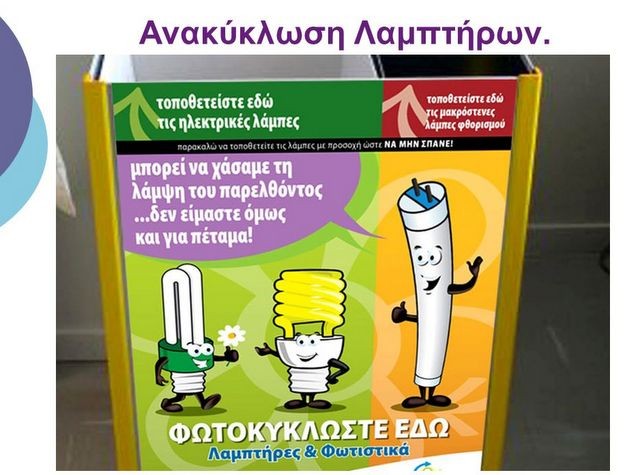 Μικρή η ανακύκλωση φωτιστικών και λαμπτήρων στη Στερεά Ελλάδα