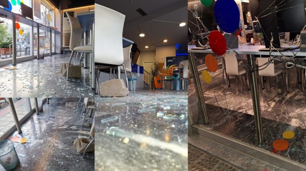 ΧΑΛΚΙΔΑ: Κλεφτρόνι έσπασε την τζαμαρία του πρακτορείου ΟΠΑΠ του Κώστα Καρατζά