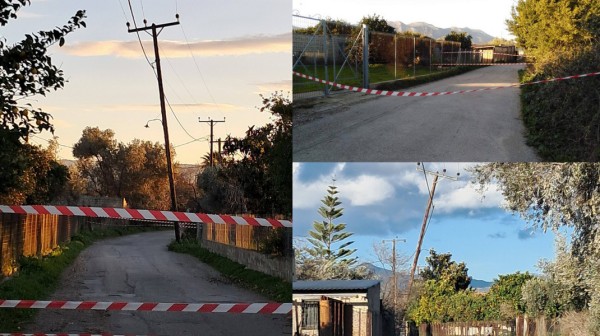 ΑΜΑΡΥΝΘΟΣ: Κλειστή η οδός Ταγματάρχη Βελισσαρίου λόγω επικίνδυνης κολόνας (φωτό)