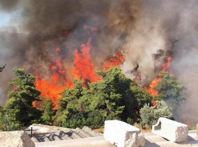 Κάηκαν σπίτια στον Κάλαμο Αττικής (VIDEO)