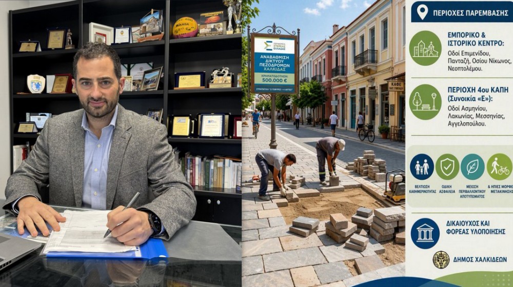 ΧΑΛΚΙΔΑ: 500.000 ευρώ για την αναβάθμιση των πεζόδρομων - Ποιες περιοχές αλλάζουν όψη