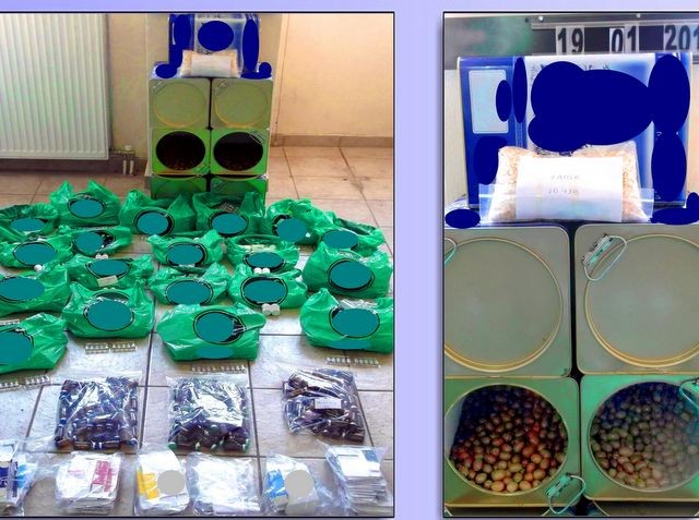 Παράνομη διακίνηση αναβολικών κρυμμένων μέσα σε δοχεία με ελιές