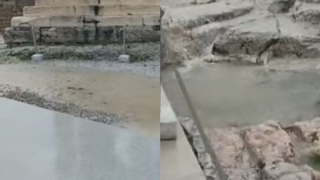 Πλημμύρισε η Ακρόπολη από την κακοκαιρία