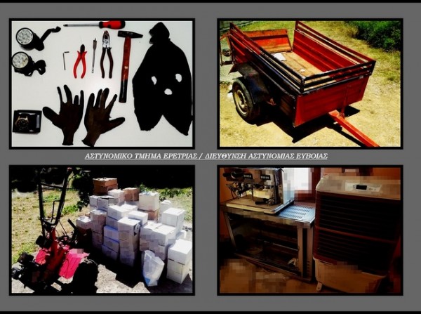 ΕΡΕΤΡΙΑ: Εξιχνιάστηκαν τρεις κλοπές από αποθήκες και εξοχικό σπίτι