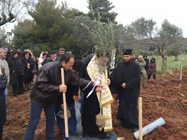 Φύτεψε την πρώτη ελιά στο νέο ελαιώνα ο Μητροπολίτης