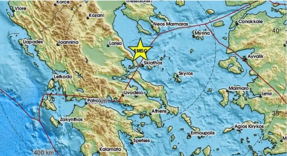 Σεισμός στις Σποράδες έγινε αισθητός και στη Βόρεια Εύβοια