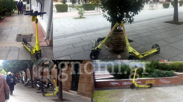 ΧΑΛΚΙΔΑ: Μπάχαλο στους κοινόχρηστους χώρους από τα παρατημένα πατίνια