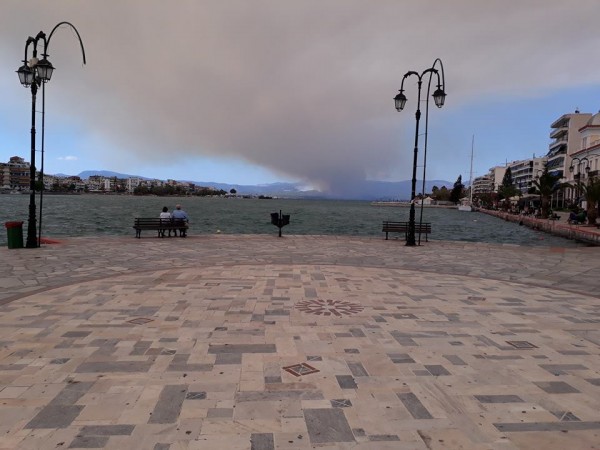 ΦΩΤΙΑ ΚΟΝΤΟΔΕΣΠΟΤΙ: Η φωτογραφία από την παραλία Χαλκίδας που δείχνει το μέγεθος της πυρκαγιάς